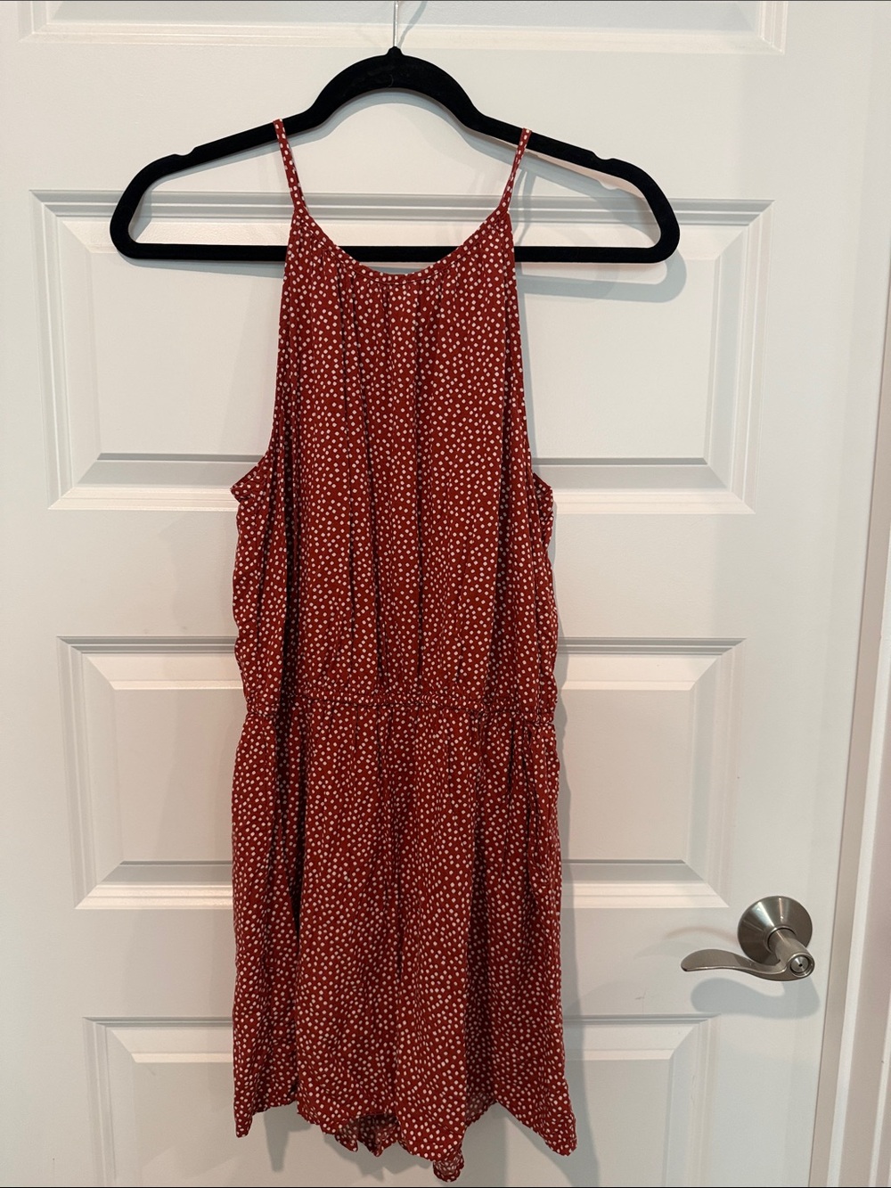 Old Navy Rust Red Polka Dot Mini Dress